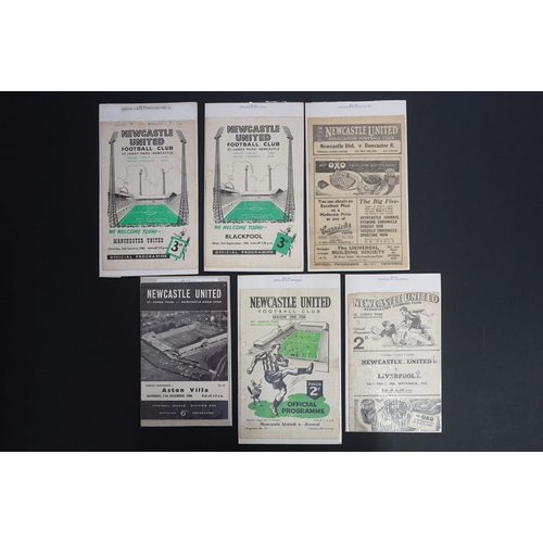 262 - 12 Newcastle United home football programmes to include Liverpool 10th November 1945 (pen), Doncaste... 