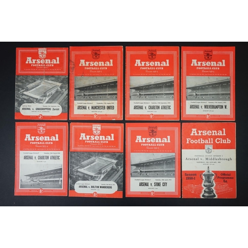264 - 33 Arsenal home football programmes from 1948 to 1955, feature 2 x pirate examples (Newcastle United... 