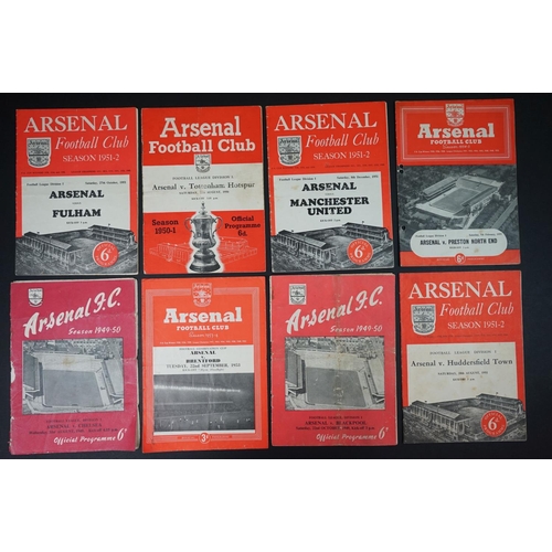 264 - 33 Arsenal home football programmes from 1948 to 1955, feature 2 x pirate examples (Newcastle United... 