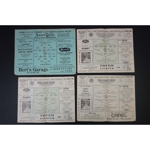 271 - Eight 1940/50s Bristol City home football programmes to include v Northampton 26th Deec 1946 (edge w... 