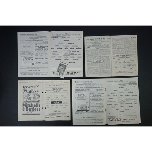 276 - 17 1940/50s football programmes to include Spurs, Leyton Orient, Aston Villa & Grimsby homes, varies... 