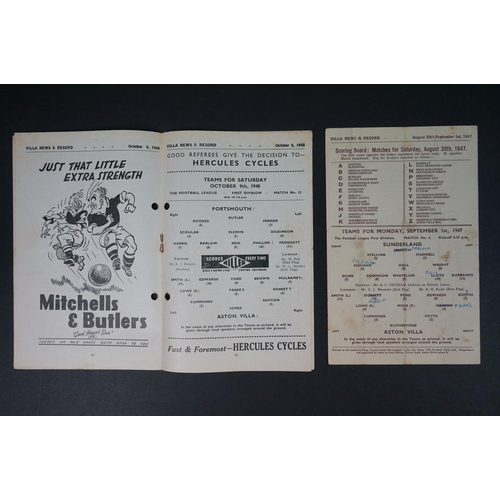 276 - 17 1940/50s football programmes to include Spurs, Leyton Orient, Aston Villa & Grimsby homes, varies... 