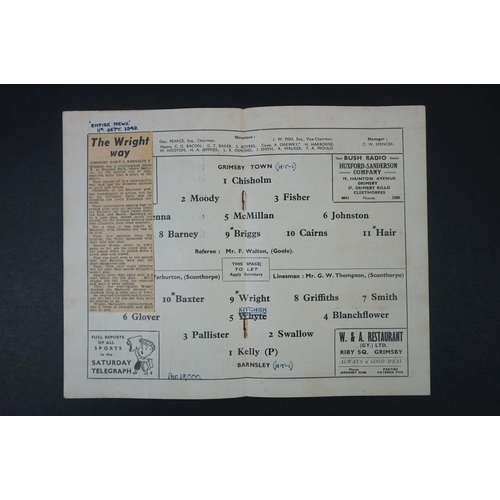 276 - 17 1940/50s football programmes to include Spurs, Leyton Orient, Aston Villa & Grimsby homes, varies... 