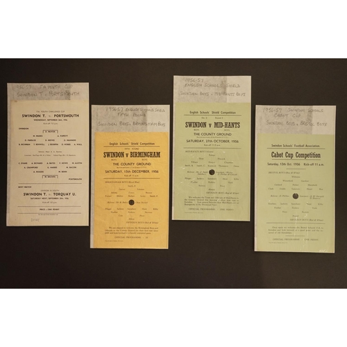297 - 12 1956/57 football programmes mainly single sheet, much Swindon local interest, includes FAYC Ports... 