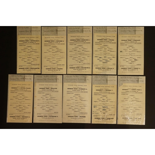300 - Swindon Town 1957/58 - 22 Reserve football programmes to include 18 x home programmes featuring Chel... 