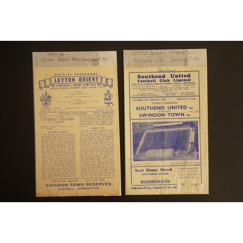 300 - Swindon Town 1957/58 - 22 Reserve football programmes to include 18 x home programmes featuring Chel... 