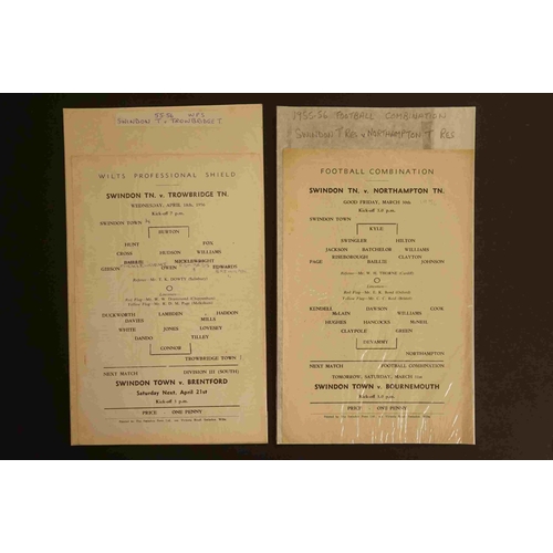 304 - Nine 1955/56 football programmes taking place at Swindon Town's County Ground to include Fr STFC v C... 