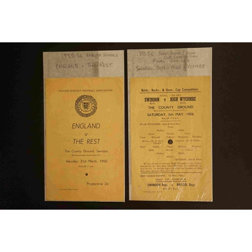 304 - Nine 1955/56 football programmes taking place at Swindon Town's County Ground to include Fr STFC v C... 