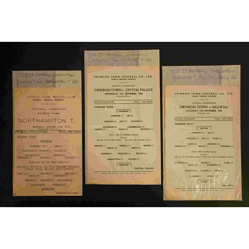 313 - Swindon Town 1958/59 - 18 STFC Reserves football programmes to include 16 x homes and 2 x aways feat... 