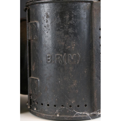 20 - A collection of three vintage railway lamps to include two British Rail and one London Midland Scott... 