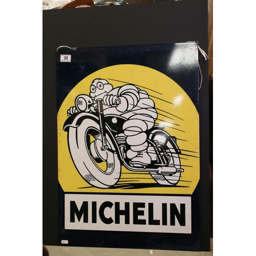30 - A reproduction Michelin motorcycle tyre's enamel sign.