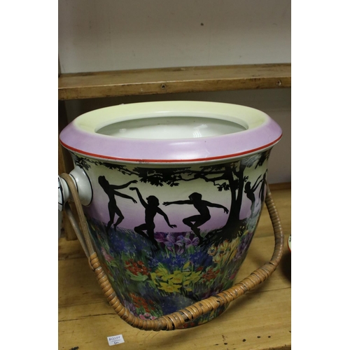 36 - Early 20th century Staffordshire Wilkinson's Pottery Wash Set decorated with Silhouetted Figures in ... 