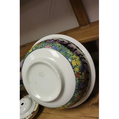 36 - Early 20th century Staffordshire Wilkinson's Pottery Wash Set decorated with Silhouetted Figures in ... 