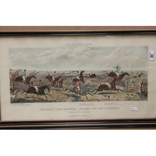 38 - After John Dean Paul, a set of three Leicestershire hunting prints; ' A Struggle To The Start ' ' Th... 