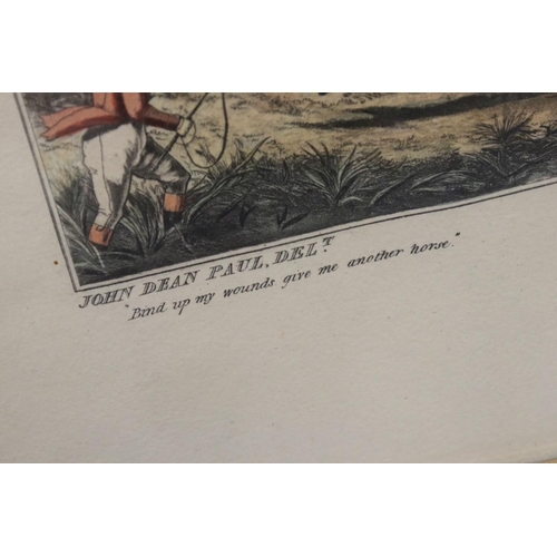 38 - After John Dean Paul, a set of three Leicestershire hunting prints; ' A Struggle To The Start ' ' Th... 