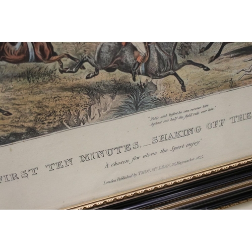 38 - After John Dean Paul, a set of three Leicestershire hunting prints; ' A Struggle To The Start ' ' Th... 