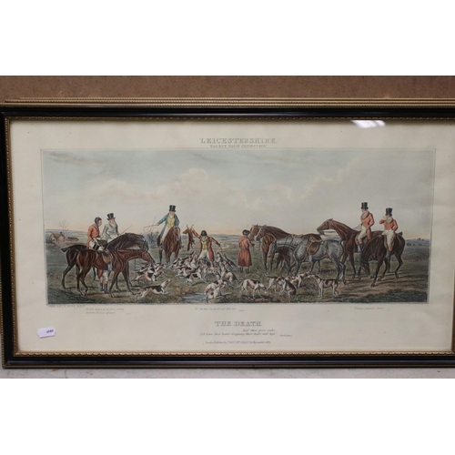 38 - After John Dean Paul, a set of three Leicestershire hunting prints; ' A Struggle To The Start ' ' Th... 
