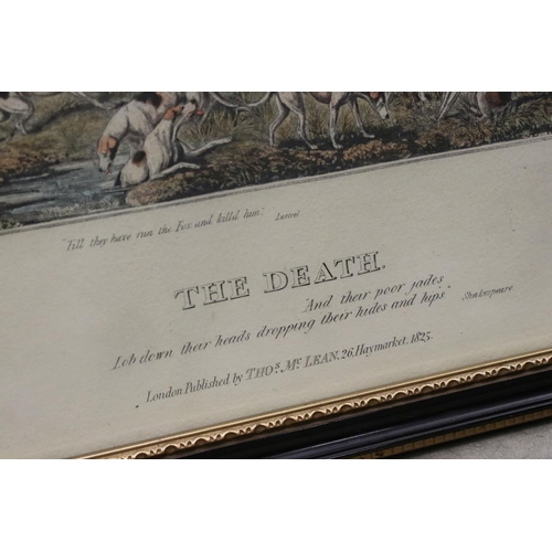 38 - After John Dean Paul, a set of three Leicestershire hunting prints; ' A Struggle To The Start ' ' Th... 