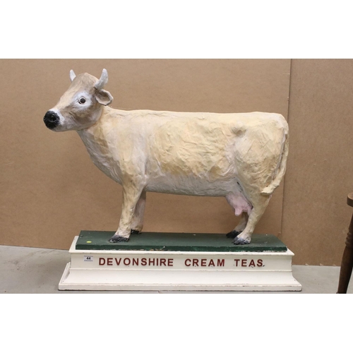44 - Large vintage papier mache cow advertising Devonshire Cream Teas