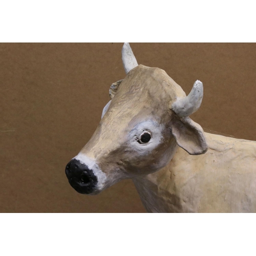 44 - Large vintage papier mache cow advertising Devonshire Cream Teas