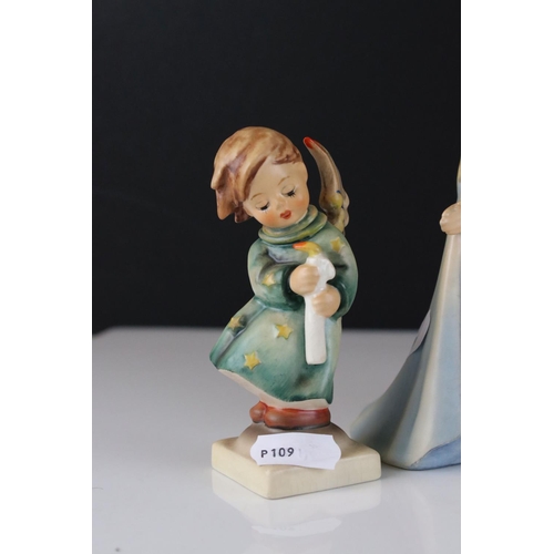 8 - Six Goebel Hummel Nativity Figures including Joseph, Mary, Baby Jesus, Lost Sheep, Heavenly Angel an... 