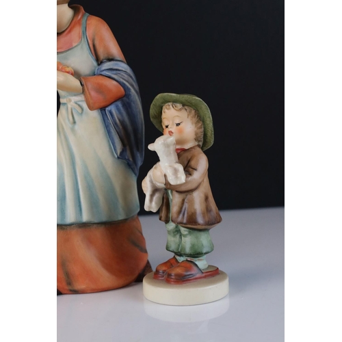 8 - Six Goebel Hummel Nativity Figures including Joseph, Mary, Baby Jesus, Lost Sheep, Heavenly Angel an... 