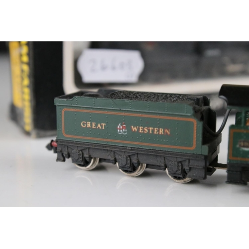 124 - Boxed Graham Farish N gauge 1905 Class 8F BR 5 Pole Motor locomotive plus a Grafar GWR Cranmore Hall... 