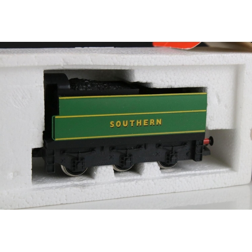 137 - Three boxed OO gauge locomotives to include 2 x Hornby (R374 SR Battle of Britain Loco Spitfire & R0... 