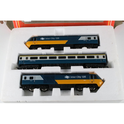 139 - Boxed Hornby OO gauge R332 High Speed Train Pack plus a boxed Hornby Clockwork Train Set with locomo... 