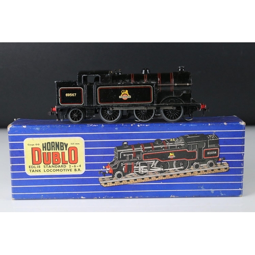 144 - Boxed Hornby Dublo EDL18 Standard 2-6-4 Tank Locomotive plus 2 x Dublo locomotives to include Silver... 