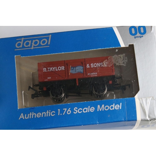 155 - 26 Boxed Dapol OO gauge items of rolling stock, mainly wagons, plus a boxed Dapol OO gauge B800 BR B... 