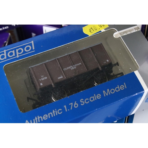 155 - 26 Boxed Dapol OO gauge items of rolling stock, mainly wagons, plus a boxed Dapol OO gauge B800 BR B... 