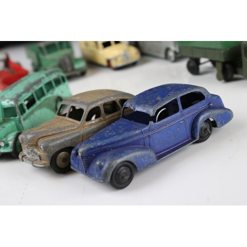 466 - 13 Mid 20th C diecast and tin plate cars to include Dinky Daimler, Dinky Riley, Dinky 108 MG Midget ... 