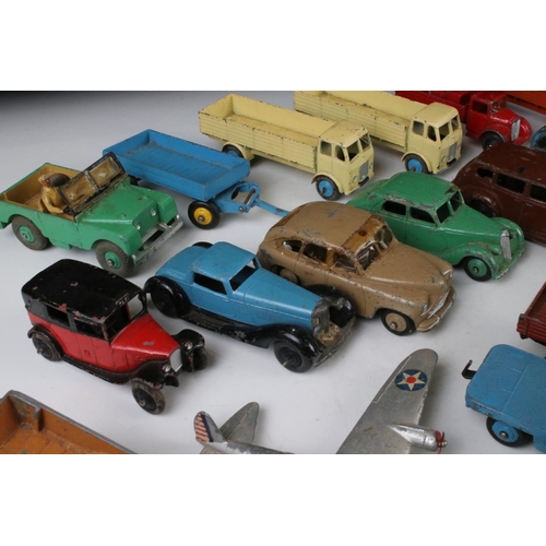 468 - Around 40 mid 20th C play worn Dinky diecast models to include road, commercial and farming models f... 