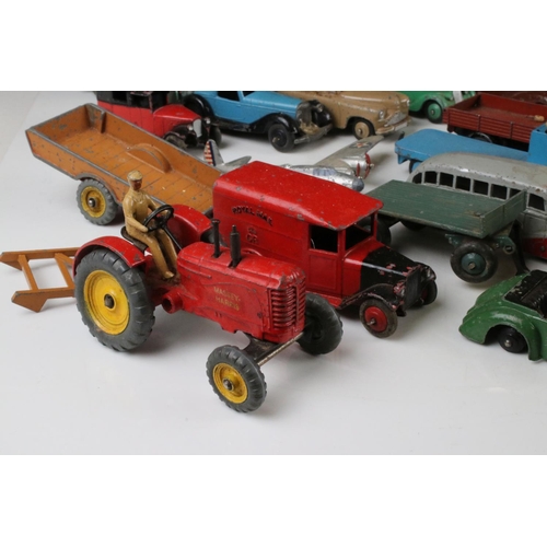 468 - Around 40 mid 20th C play worn Dinky diecast models to include road, commercial and farming models f... 