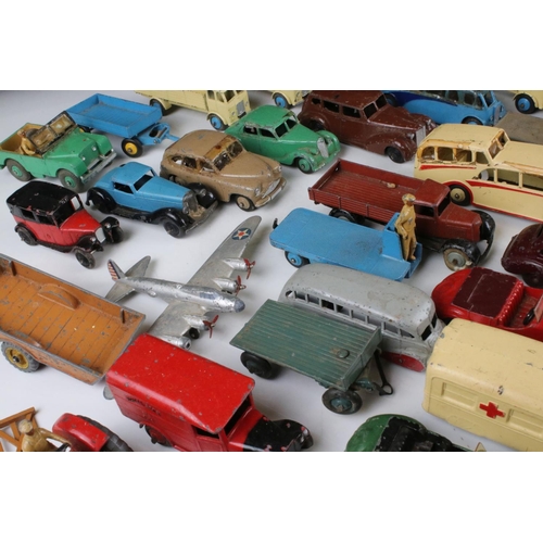 468 - Around 40 mid 20th C play worn Dinky diecast models to include road, commercial and farming models f... 