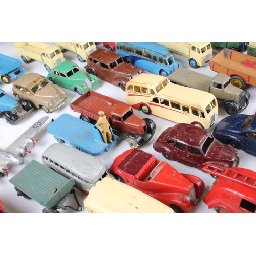 468 - Around 40 mid 20th C play worn Dinky diecast models to include road, commercial and farming models f... 