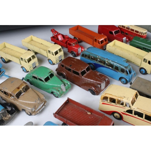 468 - Around 40 mid 20th C play worn Dinky diecast models to include road, commercial and farming models f... 