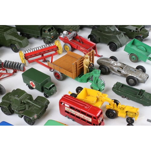 469 - Around 35 mid 20th C play worn diecast models and vehicles to include Dinky & Matchbox featuring mil... 