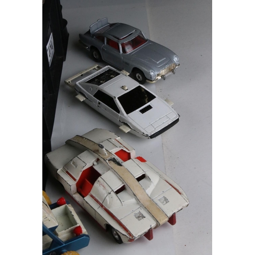 474 - Collection of play worn Space, TV related and plane diecast & plastic models to include Corgi James ... 