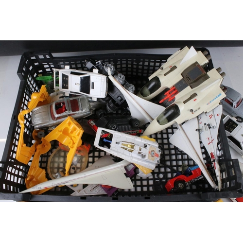 474 - Collection of play worn Space, TV related and plane diecast & plastic models to include Corgi James ... 