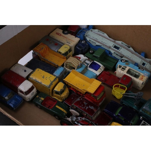 475 - Over 40 play worn mid 20th C Corgi diecast models to include Man From UNCLE Oldsmobile, Smiths Karri... 