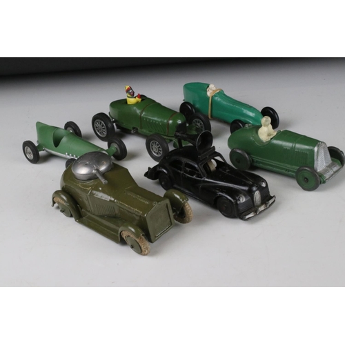 490 - Six early - mid 20th C metal & tin plate models to include Kembo clockwork car etc, Merlin Racing Ca... 