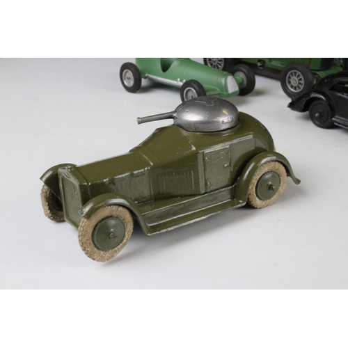 490 - Six early - mid 20th C metal & tin plate models to include Kembo clockwork car etc, Merlin Racing Ca... 