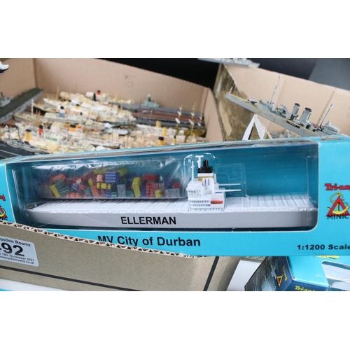 492 - Around 250 diecast and plastic model ships, to include Triang, AIK, Orion etc, condition varies, 5 x... 