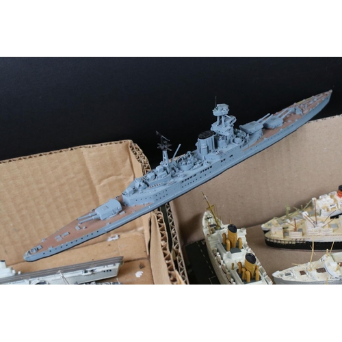 492 - Around 250 diecast and plastic model ships, to include Triang, AIK, Orion etc, condition varies, 5 x... 