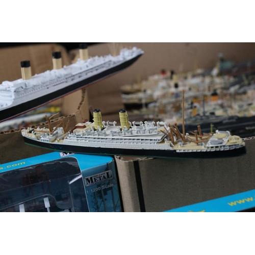 492 - Around 250 diecast and plastic model ships, to include Triang, AIK, Orion etc, condition varies, 5 x... 