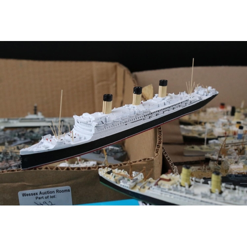 492 - Around 250 diecast and plastic model ships, to include Triang, AIK, Orion etc, condition varies, 5 x... 