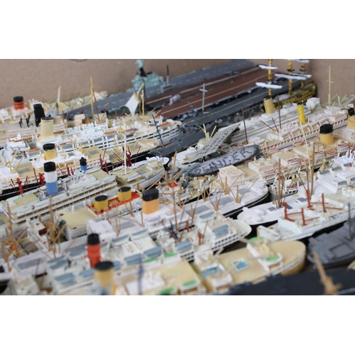 492 - Around 250 diecast and plastic model ships, to include Triang, AIK, Orion etc, condition varies, 5 x... 