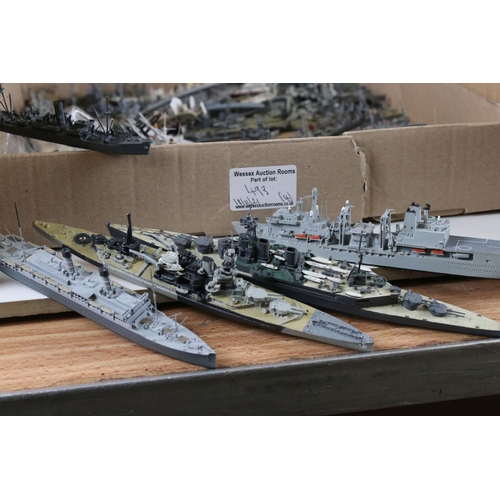 493 - Around 250 diecast and plastic model ships, to include Triang, AIK, Orion etc, condition varies